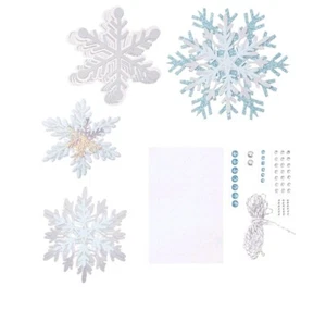 Martha Stewart Die Cut Paper Snowflake Garland, Multicolor Holiday Christmas - Picture 1 of 3