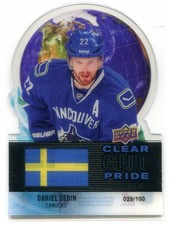 2012-13 Upper Deck Clear Cut Pride of Sweden 1 Daniel Sedin 29/100
