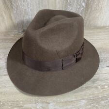Official Indiana Jones Wool Felt Brown Fedora Hat Sz XL Authentic