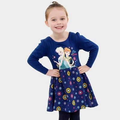 Girls Frozen Dress | Disney Long Sleeve Dress For Girls | Anna And Elsa Dress