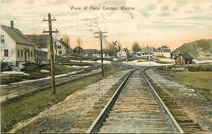 Tarjeta postal de Barrett Kidder 1907 Railroad Train View Center Maine 7736 - Imagen 1 de 2