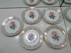 (5) WARRANTED 22 KT GOLD PLATES - 9 1/8 INCH IN DIAMETER - NO CHIPS OR CRACKS - Picture 1 of 11