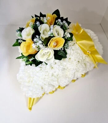 MYSILKFLOWERS LTD Artificial Funeral Flowers Grave Tribute Wreath Heart Mum Bro Son Nan Aunt Dad
