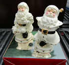 Org Vintage Holly Holiday Santa Claus Salt and Pepper Shakers- w/ Org Box