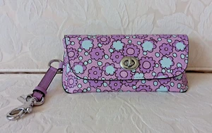 NWT Coach CBH02 Coated Canvas Sunglass Case with Retro Floral Print - Picture 1 of 8
