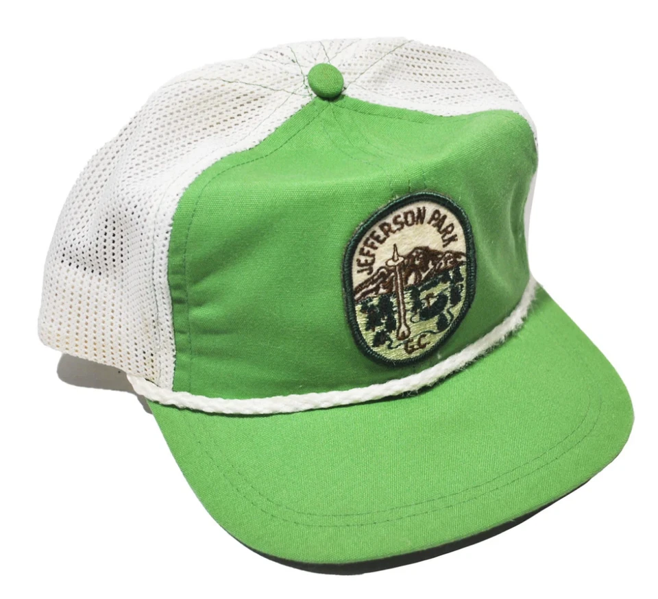 复古 Jefferson Park 高尔夫球场皮革吊带帽 — 第 1/4 张图片