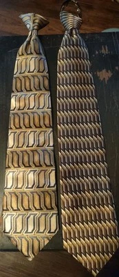 Corbata con cremallera PURITAN (1) para hombre talla 3,50" (1) corbatas ajustables preatadas doradas/negras Foto 1 de 4