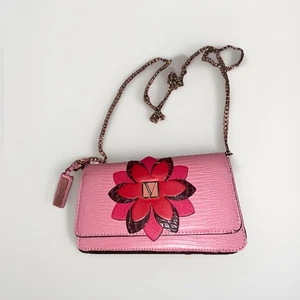 Victoria’s Secret Small Pink Pebbled Crossbody Bag Handtasche Gold Kette - Bild 1 von 5