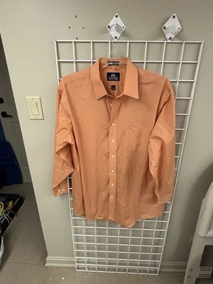 Camisa Stafford Naranja Abotonada Talla 17.5 Cuello y 34/35 Brazos. Manga larga.Mezcla Foto 1 de 4
