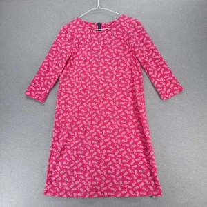 Vineyard Vines Dress Girls XL Pink Whale Print 3/4 Sleeve Stretch Zip Back - Picture 1 of 13