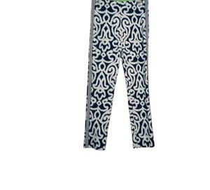 Gretchen Scott Womens Gripeless Pull On Skinny Pants Navy Combo Print L - Picture 1 of 6