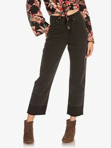 Roxy Women’s Surely Nice High Waist Straight Fit Jeans In Black Size 27 NEW - Picture 1 of 3