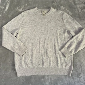 L. L. Bean Mens XLarge Gray 100% Wool Crew Neck Sweater - Fits Like A Large - Picture 1 of 6