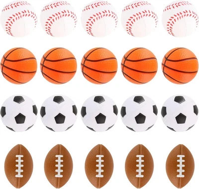 20-Pack Mini Sport Stress Balls - Foam Squeeze Toys for Kids, Parties, Rewards - Image 1 of 4