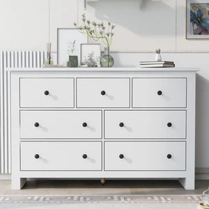 Chest of Drawers for Bedroom with 7 Drawers Storage White Hallway Storage Unit - Picture 1 of 8