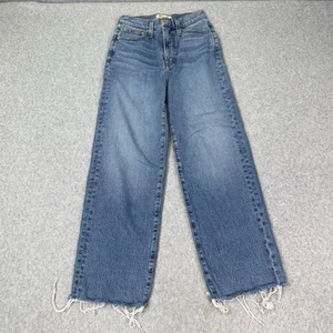 Madewell The Perfect Vintage Wide Leg Crop Jeans Women's 25 Blue Denim - Picture 1 of 4