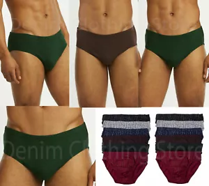 Men Double Front Striped 6 12 Pack Bikinis Brief Cotton Underpants Underwear Lot - Picture 1 of 2