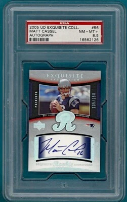 2005 UD Exquisite Collection Matt Cassell Auto /150 #56 PSA 8.5! POP 1! Patriots - Image 1 of 2