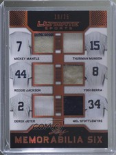 2019 Leaf Ultimate Sports Memorabilia Six /25 Mickey Mantle Thurman Munson HOF