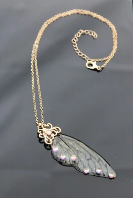 Halskette Fee Flügel Damenkette Frauenkette Mädchenkette Modeschmuck Strassstein - Bild 1 von 4