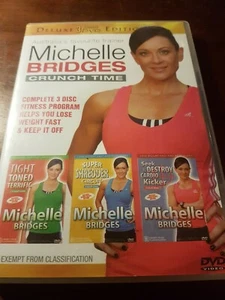 MICHELLE BRIDGES CRUNCH TIME – DVD, 3-DISC SET- R-4- VERY GOOD- FREE POSTAGE - Picture 1 of 5