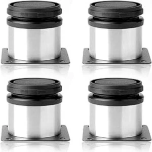 4 Pack 2" Adjustable Stainless Steel Round Kitchen Feet Furniture Legs for Sofa - Picture 1 of 1