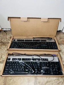 *LOT Of 2* NEW Genuine HP KB-0316 Black PS/2 Mechanical Keyboard 434820-002 - Picture 1 of 5