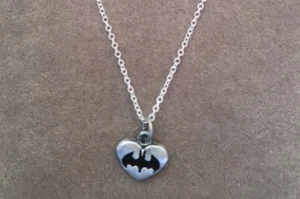 Batman Logo Necklace Silver DC Comics Licensed 18" Superhero Justice League - Picture 1 of 1