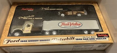 Ertl True Value Peterbilt 1948 Cab Trailer & 1940 Ford Woody Wagon Diecast - Image 1 of 4