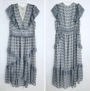 NWT Max Studio Chiffon V-Neck Tiered Ruffle Cottagecore Midi Dress - Size XL - Picture 1 of 16