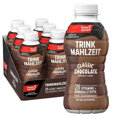 POWER SYSTEM Trinkmahlzeit Schoko Mahlzeitenersatz 6 x 500ml 33g Protein inkl. 1,50 Pfand