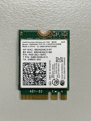 Genuine Intel Dual Band Wireless-AC 7260 M.2 2230 802.11ac WiFi Card 7260NGW - Bild 1 von 4