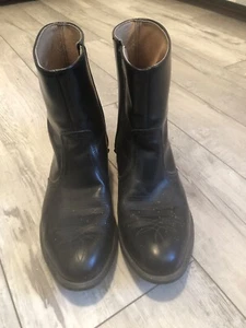 VTG Mason Western Cowboy Boots Men’s Size 12 EE Black Side-Zip Made In USA - Picture 1 of 10