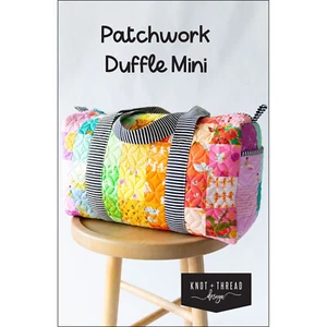 PATCHWORK DUFFLE MINI Bag ~ Sewing Pattern ~ 10" H x 17.5" W x 8.5" D ~ Lined + - Picture 1 of 2