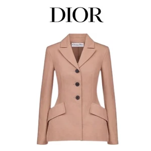 NWT Christian Dior Wool Silk Bar Jacket Blazer FR36 Rose Des Vents Blush Pink - Picture 1 of 13