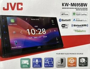 NEW JVC KW-M695BW, 2-DIN Digital Media Receiver, w/ Apple CarPlay & Android Auto - Picture 1 of 4