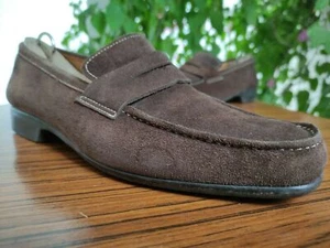 J.M. WESTON Men's Brown Suede Penny Loafers Size UK 8 E || US 9 - Picture 1 of 12