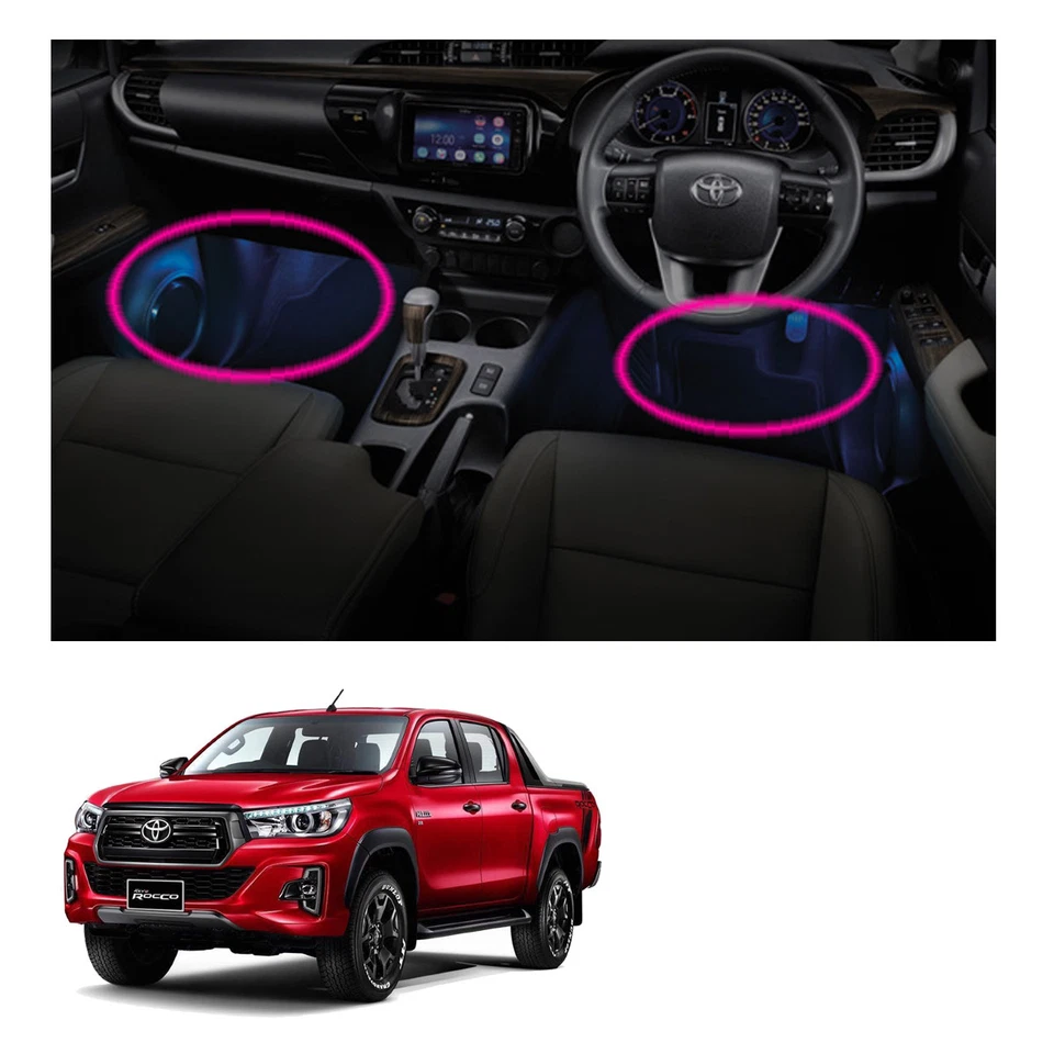 Lámpara LED azul genuina para habitación de piernas 4 puntos azul para Toyota Hilux Revo Rocco 2015 19 Foto 1 de 4
