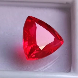 10.60 CT Natural Mozambique Red Ruby Fine Trillion Cut Loose Certified Gemstone - Picture 1 of 8