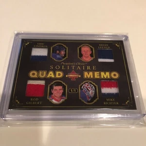 PRESIDENTS CHOICE SOLITAIRE QUAD MEMO LINDROS,GILBERT,RICHTER #1/1 RANGERS WOW - Picture 1 of 1