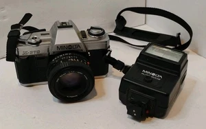Vintage 1984 Minolta X-370 35 mm Film Camera 50mm Lense w/ Auto 200X Flash - Picture 1 of 16