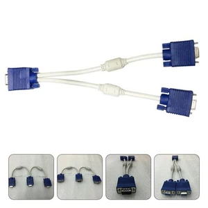 2 PCS VGA Video Cable Dual Monitor Cord Computer Splitter for Monitors - Afbeelding 1 van 12