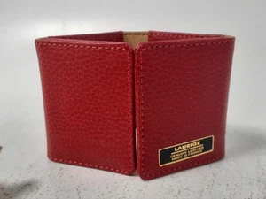 Luxurious Laurige Red Leather Photo Holder & Dust Bag, Small - Made in France - Picture 1 of 8