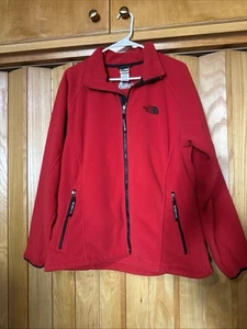 The North Face Red With Black Zipper Woman’s Fleece Jacket Size XL Plush Warm - Picture 1 of 11