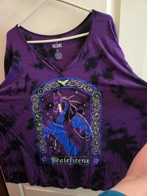 Disney Villains Maleficent 衬衫 尺寸 6/XXL Puple 扎染  — 第 1/4 张图片