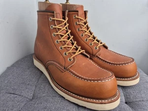 Red Wing 875 Classic Moc Toe Boots Tan Brown Oro Legacy UK 8 EU 42 - Picture 1 of 20