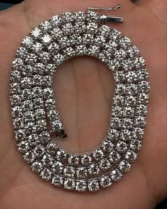 11ct Certified Lab Grown Diamond Necklace 14k White Gold VS1 F Grade Round Cut - Picture 1 of 6