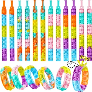 Pop Fidget Toys Its Party Favors Kids Toys for Girls&Boys, 12 PCS Pop Bracele... - Picture 1 of 12