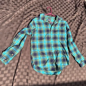 Patagonia Herren Hemd Small Langarm Button Down Bio Baumwolle blau kariert - Bild 1 von 4
