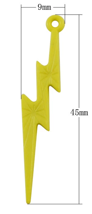 6 dijes relámpagos colgantes de acrílico amarillo hallazgos climáticos de plástico 45 mm Foto 1 de 1